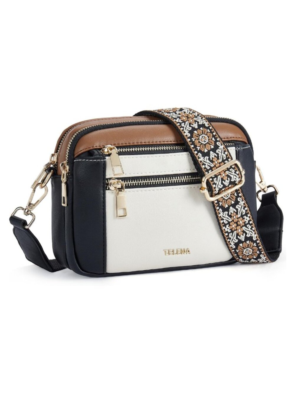 Small Crossbody Bag Vegan Leather Wide Strap Shoulder Purse